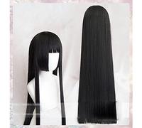 Yumeko Jabami Cosplay Wigs Black Straight Heat Resistant Sintético Hair Perucas Cosplay Wig Black 100 cm