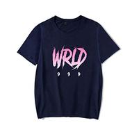 Yumenam Camiseta unisex verano manga corta wRLD 999 impresión suelta Blusas Top camisetas Hip Hop Tops para los aficionados Juice Wrld, azul, M