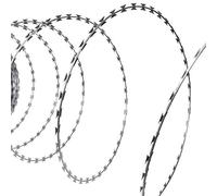Yumeng Alambrada de Concertina OTAN, Alambre De Espino, Alambre para Cercados, Alambrada para Vallado, Malla De Alambre, helicoidal Acero galvanizado 100 m