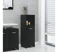 Yumeng Armario de Cuarto, baño y Muebles, Mueble Baño Auxiliar, Armario Pequeño, Aglomerado Negro 30x30x95 cm