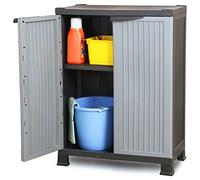 Yumeng Armario de plástico, Armario Jardin Exterior, Armario Escobero Exterior, Armario Terraza, Mueble Exterior Almacenaje, 68x39x92 cm