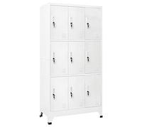 Yumeng Armario taquilla con 9 Compartimentos, Taquillas Metalicas, Armario Metalico, Taquillas Vestuario, Armario Dormitorio, Acero Gris 90x45x180 cm