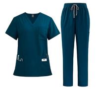 YUMERA Scrubs para mujeres, conjunto de batas ultradelgadas y sueltas con múltiples bolsillos y cuello en V para doctoras, batas de trabajo suaves y cómodas en múltiples colores, XXL