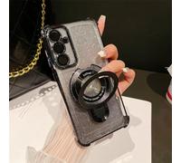 YUMESS Funda para teléfono con Purpurina degradada para Samsung Galaxy S23 FE S24 Ultra S22 S23 Plus Funda Ultra magnética con Soporte Plegable a Prueba de Golpes, Negra, para Samsung S24