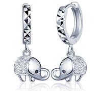 Yumi Lok Plata de ley 925 circonita elefante Pendientes Pendientes de aro pendientes Hipoalergénico Pendientes Earrings joyería Para Mujer Mujeres niña