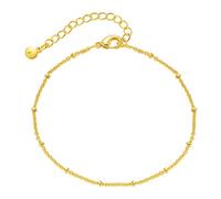 Yumikoo Tobillera chapada en oro de 18 quilates, diseño de elefante de la suerte, mariposa, mano de Fátima, árbol de la vida, sol, luna, estrellas, circonita cúbica, talla única, latón, circonita