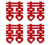 YUMILI 3D Chinese Style Fridge Magnets Red Wedding Room Layout Retro Festive Auspicious Resin Refrigerator Magnets for Home Decor Kitchen Decor 8 Pcs Set 7x8cm