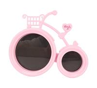 YUMILI Baby Picture Frame Beautiful Cute Shaped Dual Baby Photo Frame Decor for Desktop Display Pink Plastic Glass 20x16.5x3.3cm