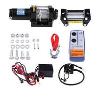 YUMILI Cabrestante Eléctrico 12 V, 4000 LBS/1818 Kg Cabrestante Quad, Winchi Electrico Cable de Acero 4.8mm*15 m con Control Remoto Inalámbrico, IP67 para Remolque Todoterreno de Vehículos ATV UTV SUV