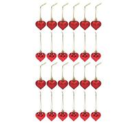 YUMILI Christmas Love Pendant Balls Heart Shape Plastic Detachable Hook Rope Rounded Edges Hanging Ornaments for Wedding Holiday Party Decorations