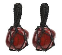 YUMILI Crystal Hanging Ornament Natural Crystal Healing Stone Pendant for Mood Stabilization Attract Wealth Success Car Rearview Mirror Decor Keychain Bag Zipper Buckle 2Pcs (Type 1)