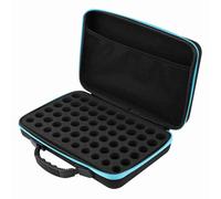 YUMILI Essential Oil Carrying Case Hard Shell Exterior Storage Organizer Premium Quality EVA Leather Material Sturdy Shock Proof Flexible Holds 60 Bottles 5ml 10ml 15ml For Travel Home (Azul)