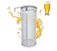 YUMILI Filtro de elaboración de Cerveza, Acero Inoxidable de 300 micras, colador de lúpulo de Cerveza casero con Gancho para Equipo de Barril de hervidor de elaboración (10 * 25,5 cm)
