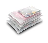 YUMILI Frosted Zipper Plastic Bag, 50pcs Resealable Ziplock Bags Space Saver, Storage Luggage Organiser Pouch for Clothes Shoes Cosmetics Home School Trip Hospital (30x40cm(11.8x15.7in))