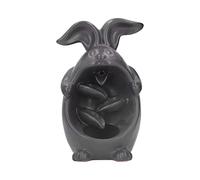 YUMILI Incense Burner Bunny Shape Backflow Waterfall Burner Ceramic Desktop Decoration for Living Room Office Meditation