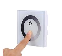 YUMILI Interruptor Tactil,Interruptor De Luz Táctil E Regulador,Controlador De Interruptor De Pared Panel Táctil De Un Solo Color Para Tiras De Luz LED Dc 12v-24v (Blanco)