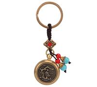 YUMILI Keychain Pendant Vintage Retro Style Rotating Dragon Pattern Metal Keychain Beads Ornaments for Bag Decoration Gift Zinc Alloy Durable and Elegant