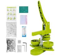 YUMILI Máquina para hacer botones de pin, máquina de estampado de insignias sin instalación de 58 mm con 100 piezas de botón + alfombrilla de corte A5 (verde)