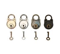 YUMILI Mini Bear Padlocks Vintage Style Antique Zinc Alloy Case Padlocks High Hardness Security Locks for Family Office Travel Light Gold Antique Silver Bronze 4Pcs