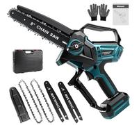 YUMILI Mini Motosierra Batería 8 Pulgadas, Motosierra Inalámbrica 4000mAh, 600W Motosierras Eléctrica con Engrasador Automático y Tensor de Cadena sin Herramientas, Compatible con Batería Makita 18V