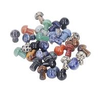 YUMILI Mini Mushroom Crystals Polished Stone Meditation Decor 32pcs Multiple Colors Cute Vivid Yoga Relaxation Home Office Decorations