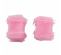 YUMILI Organza Bags Drawstring Gift Bags Transparent Jewelry Bags Elegant Mesh Pouches for Wedding Party Favors 10x15cm 100PCS (Pink)
