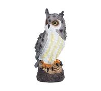 YUMILI Owl Resin Ornaments Fine Workmanship Lovely Image Widely Used Home Decoration for Courtyards Porches (Gray Feather)