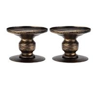 YUMILI Pillar Candle Holders Iron Retro Sturdy Durable Candle Pedestal Stand for Wedding Party Home Decor 2Pcs Set