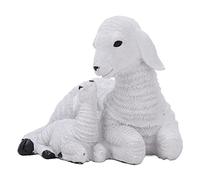 YUMILI Sheep Figurines Rustic Style Distressed Look Resin Decorative White Lamb Ornament Farm Themed Crafts Home Garden Decor