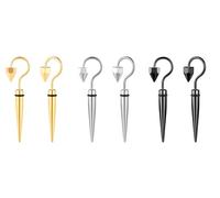 Yumilok 3 pares de pendientes de mujer pendientes de anillo de tornillo perforado de gancho de acero inoxidable masculino