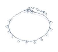 Yumilok 925 Tobilleras de Plata, Tobillera para Mujer niña, Elegante Tobillera de Estrella, Cadena de Ancla Ajustable