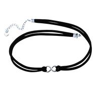 Yumilok-Cadena de Clavícula Moda Choker Colgante de Simbolo del Infinito de Plata 925 y Cuerda Trenzada Idea Regalo para Mujeres,Chicas