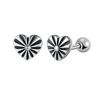 Yumilok Classic Pendientes de mujer: En Forma de Corazón de Acero Inoxidable Studs Hueso Del Oído Pendientes de los hombres - Grande para Los Clubes,Hip Hop,Punk,Halloween,Navid