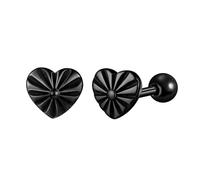 Yumilok Classic Pendientes de mujer: En Forma de Corazón de Acero Inoxidable Studs Hueso Del Oído Pendientes de los hombres - Grande para Los Clubes,Hip Hop,Punk,Halloween,Navid