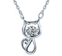 Yumilok collar de gato de plata esterlina con colgante de circonita para mujer, regalo de cumpleaños
