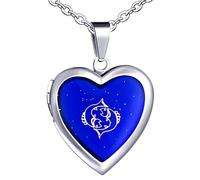 Yumilok Collar de mujer Collar de niña Colgante de acero inoxidable Corazón de Piscis Colgante de temperatura de color variable Collar unisex