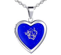 Yumilok Collar de mujer Collar de niña Colgante de acero inoxidable Corazón de Tauro Colgante de temperatura de color variable Collar Unisex