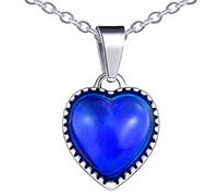 Yumilok Collar de mujer Collar de niña Collar con colgante de corazón de acero inoxidable de moda con temperatura cambiante para hombre y mujer