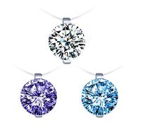 Yumilok-Collar de Mujer Collar de Plata de Ley 925, Cadena Invisible de clavícula, Circonita cúbica Simple, Juego de joyería, Cantidad: 3 Piezas