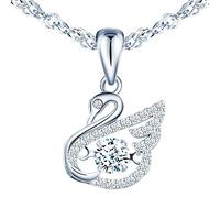 Yumilok-Collar de mujer S925 plata esterlina colgante cisne con plumas y diamantes de moda y hermoso regalo para su amante para todas las ocasiones