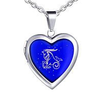 Yumilok Collar Mujer Collar Niña Colgante Acero Inoxidable Colgante Capricornio Corazón Color Temperatura Variable Collar Unisex