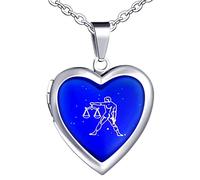 Yumilok Collar Mujer Collar Niña Colgante Acero Inoxidable Colgante Libra Corazón Color Temperatura Variable Collar Unisex