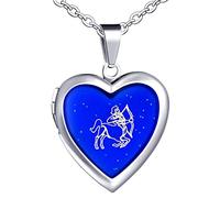 Yumilok Collar Mujer Collar Niña Colgante Acero Inoxidable Sagitario Corazón Color Temperatura Variable Collar Unisex