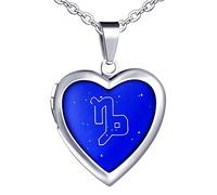 Yumilok Collar mujer Collar niña Colgante cadena burbuja acero inoxidable Corazón Capricornio Colgante temperatura color variable collar unisex