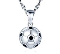 Yumilok-Collar para mujer Colgante de fútbol redondo de plata de ley S925 para un ser querido Regalo para todas las ocasiones