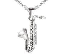 Yumilok-Collar para mujer Colgante de plata de ley S925 en forma de instrumento musical saxofón Colgante especial para un ser querido Regalo para todas las ocasiones