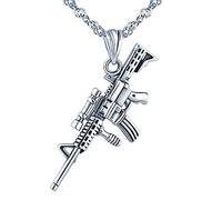 Yumilok Collares Mujer Hombre Moda Collares Pistola Rifle M416 de S925 Plata Colgante con Cadena, PlayerUnknown's BattleGrounds