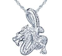 Yumilok Jewelry - Collar con colgante de dragón clásico de plata de ley 925 para mujeres y niñas, Plata esterlina, Sin piedra
