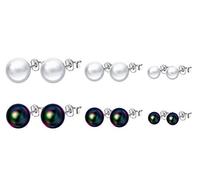 Yumilok-Juego de Joyas Pendientes de Perlas, en Plata 925, Arete para Mujer Niña, Regalo de Cumpleaños de Navidad (6 pares)