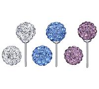 Yumilok-Juego de Joyas Pendientes de Plata de Ley 925 para Mujer, Pernos de Diamantes de Imitación de Colores(3 pares en total)